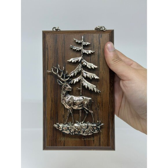 VTG 1000 Islands Canada Wall Plaque Stag & Pine Tree Design Retro Decor Wood - Picture 4 of 7